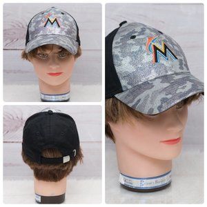 Womens Miami Marlins New Era Bling Camo Hat EUC